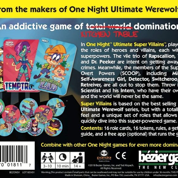 Brand new Bezier Game One Night Ultimate  Super  Villains - Picture 2 of 5